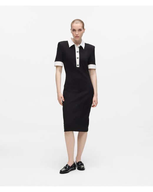 Karl Lagerfeld Black Contrast Collar Dress