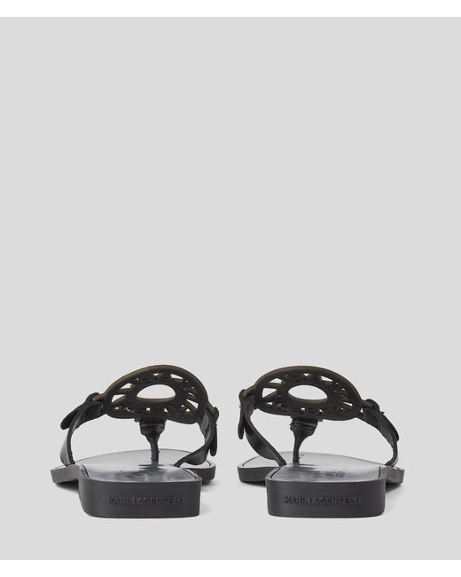 Karl Lagerfeld White Kl Ring Logo Sandals