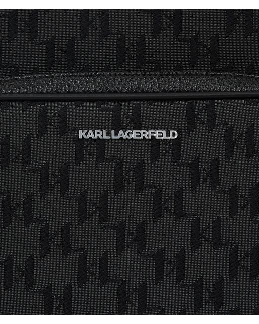 Karl Lagerfeld Black K/Monogram Jacquard Backpack for men