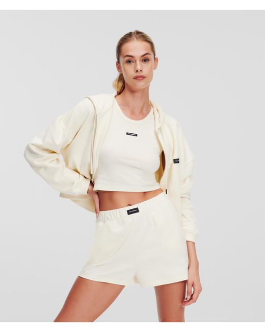 Karl Lagerfeld White Essential Logo Shorts