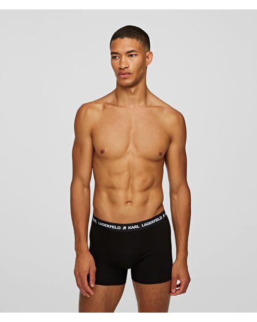 Karl Lagerfeld Black Logo-Waistband Boxers (Set Of Seven) for men