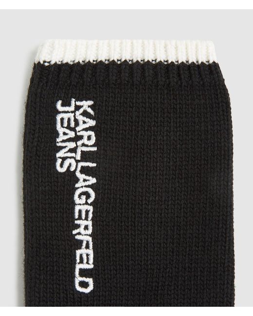 KL Jeans Black Logo Knitted Gloves