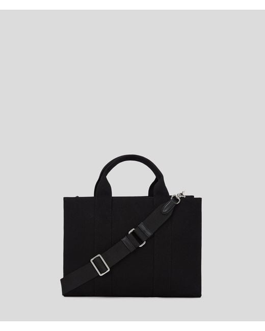 Karl Lagerfeld Black Ikon Aquarelle Canvas Tote Bag