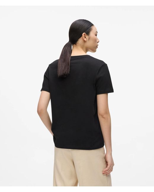 Karl Lagerfeld Black Signature V-Neck T-Shirt