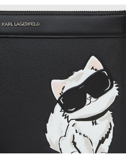Karl Lagerfeld Black Ikon Choupette Pouch