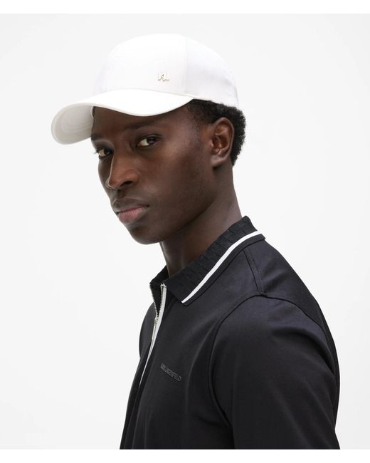 Karl Lagerfeld White Monogram Baseball Cap for men