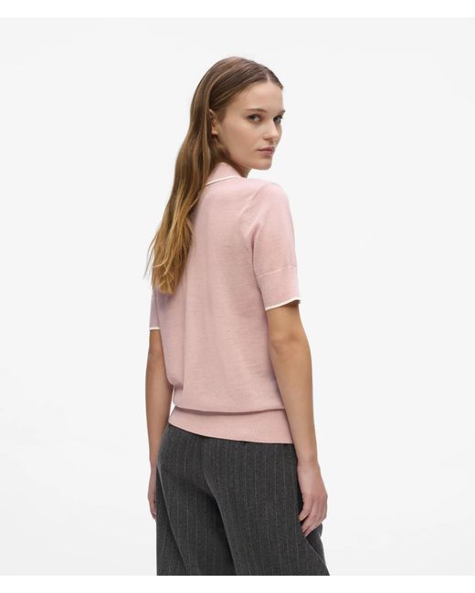 Karl Lagerfeld Pink Merino Wool Polo Shirt