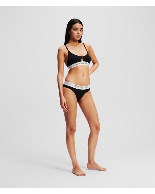 Karl Lagerfeld Black Hotel Karl Peephole Bra