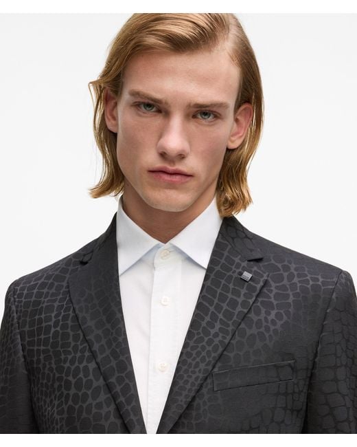 Karl Lagerfeld Black All-Over-Print Blazer for men