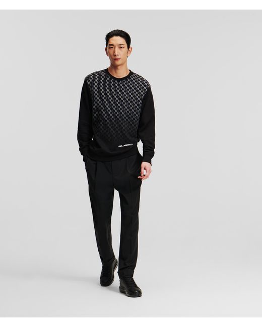 Karl Lagerfeld Black Kl Monogram Sweatshirt for men