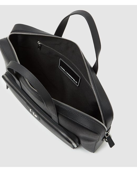 Karl Lagerfeld Aktentasche Aus Leder Mit K/Monogram in Black für Herren
