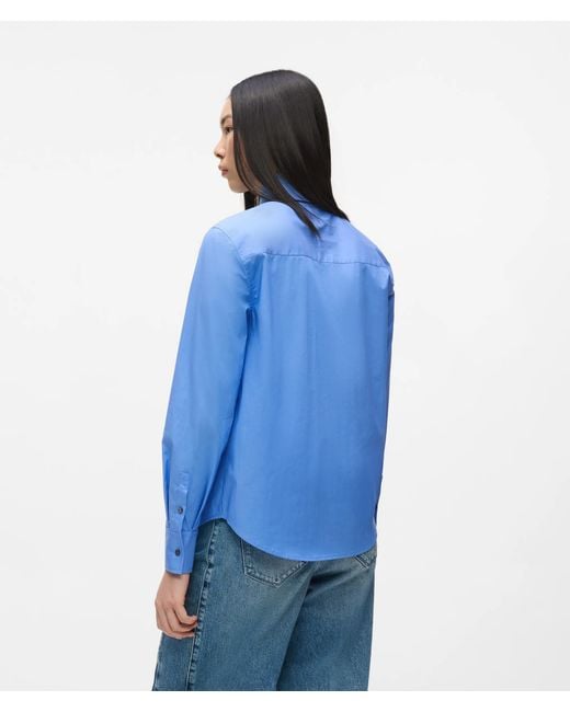 Karl Lagerfeld Blue Poplin Blouse