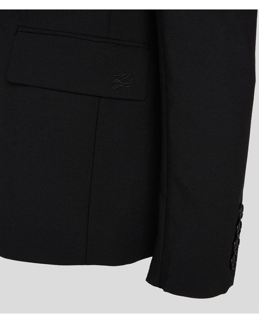 Blazer À Revers En Simili-cuir Karl Lagerfeld en coloris Black