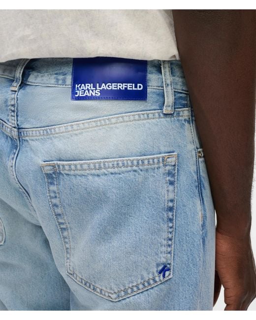 KL Jeans White Vintage Wash Tapered Jeans for men