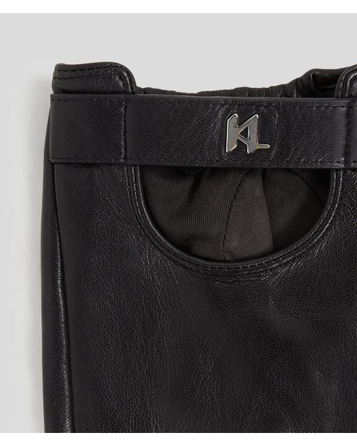 Karl Lagerfeld Black K/Monogram Fingerless Gloves for men