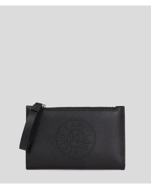 Karl Lagerfeld Black K/Circle Slim Bifold Wallet