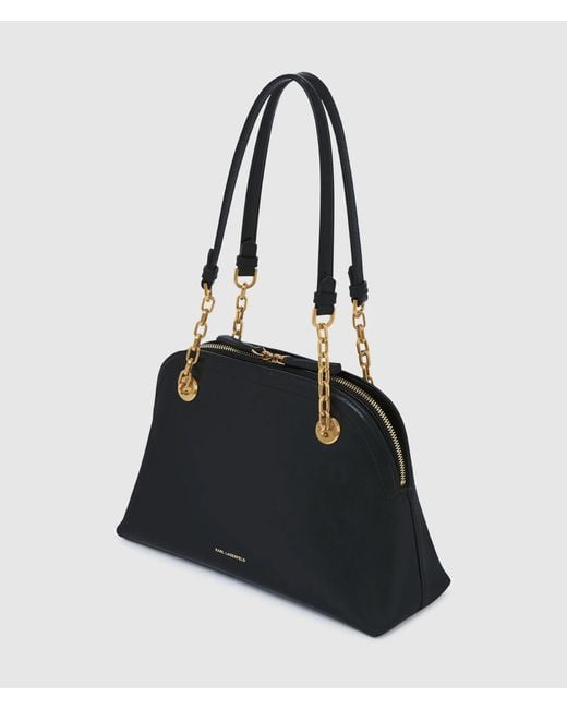 Karl Lagerfeld Black K/Autograph Medium Bowling Bag