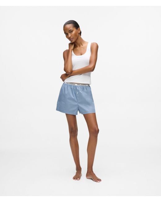 Karl Lagerfeld White Tank Top And Shorts Pajama Set