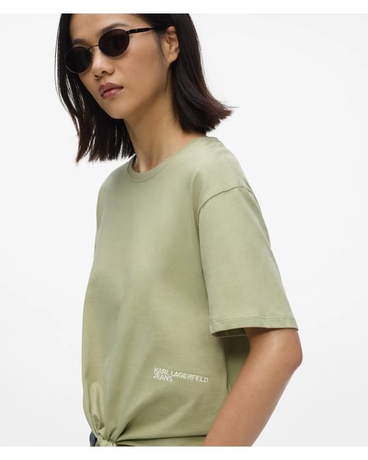 KL Jeans Green Regular‑Fit Tie Detail T-Shirt