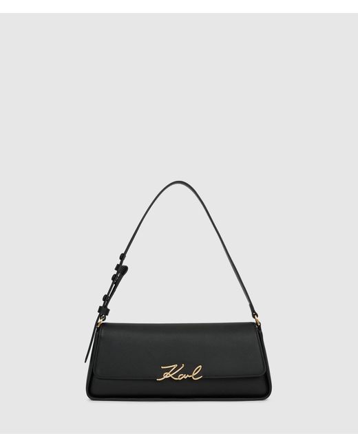 Karl Lagerfeld Black K/Signature Elongated Shoulder Bag