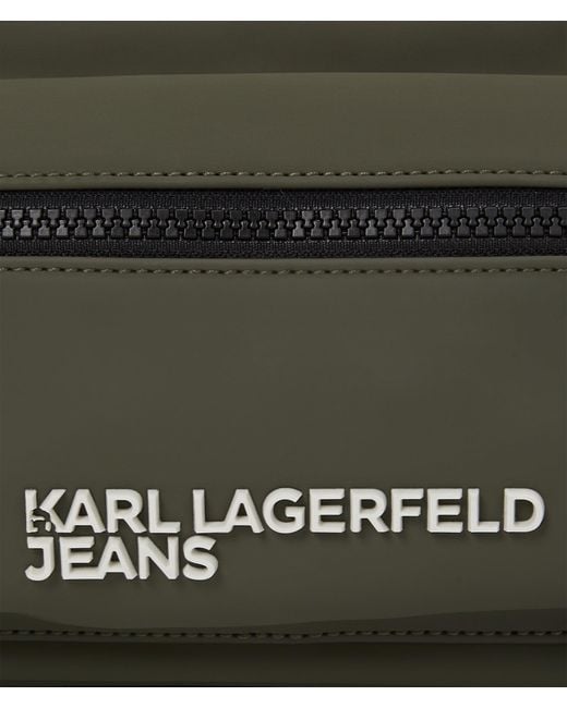 KL Jeans Black Coated Crossbody Bag for men