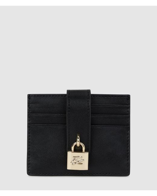 Karl Lagerfeld Black K/Autograph Padlock Cardholder