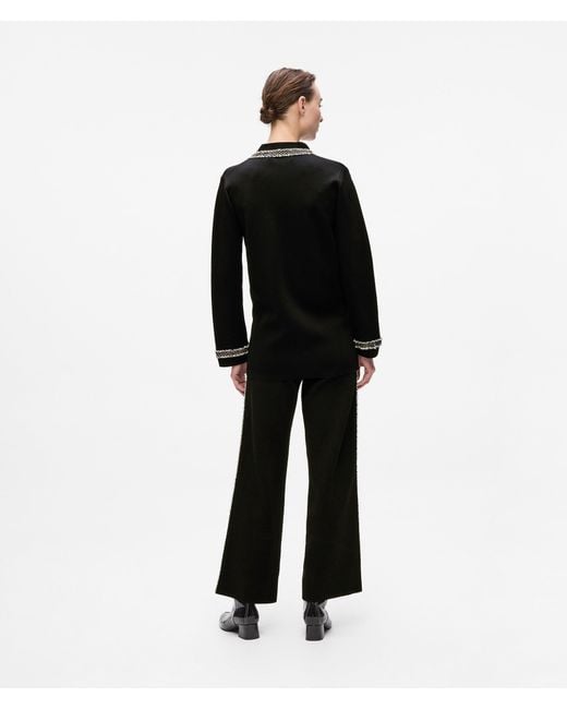 Karl Lagerfeld Black Weste Mit Bouclé-Details