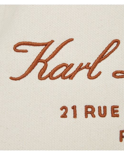 Karl Lagerfeld Natural Hotel Karl Medium Canvas Tote Bag