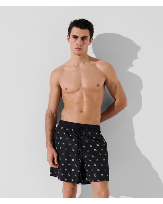 Karl Lagerfeld Ikon Boardshorts Mit Allover-Print, Mann, Größe in Gray für Herren