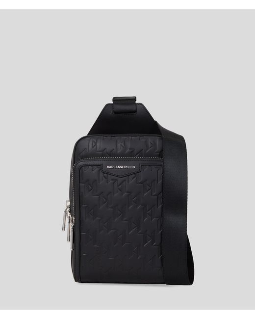 Karl Lagerfeld Black K/loom Leather Sling Bag for men