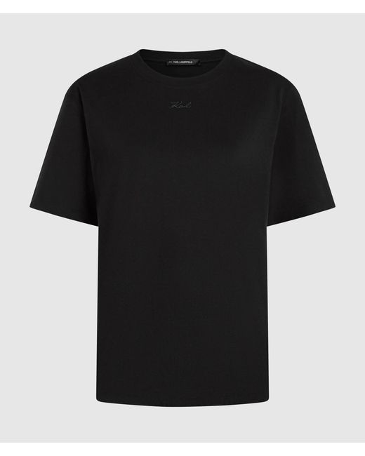 Karl Lagerfeld Black Signature Legeres T-Shirt, Damen, Größe