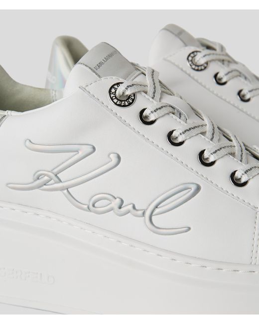 Karl Lagerfeld White Anakapri Signia Leather Sneakers