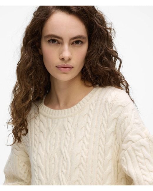Karl Lagerfeld White Chunky Cable Knit Sweater