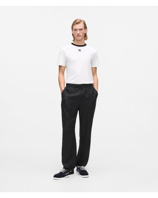 Karl Lagerfeld White Monogram Slim T-Shirt for men