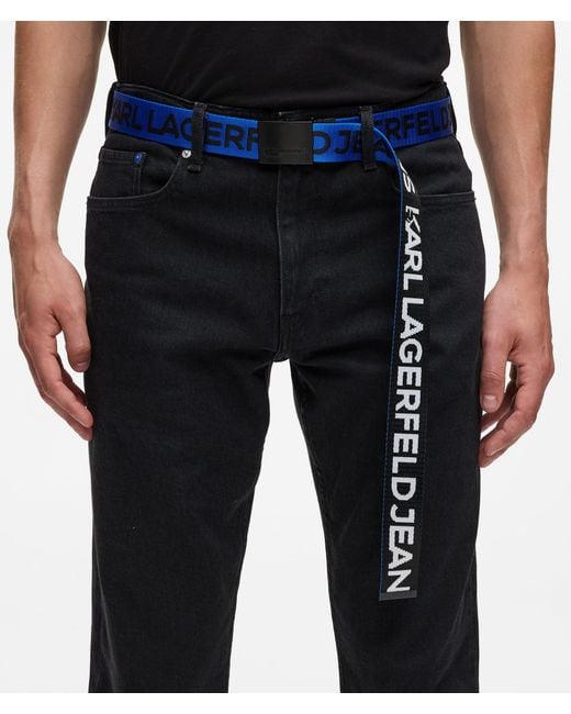 KL Jeans Black Reversible Webbing Belt for men