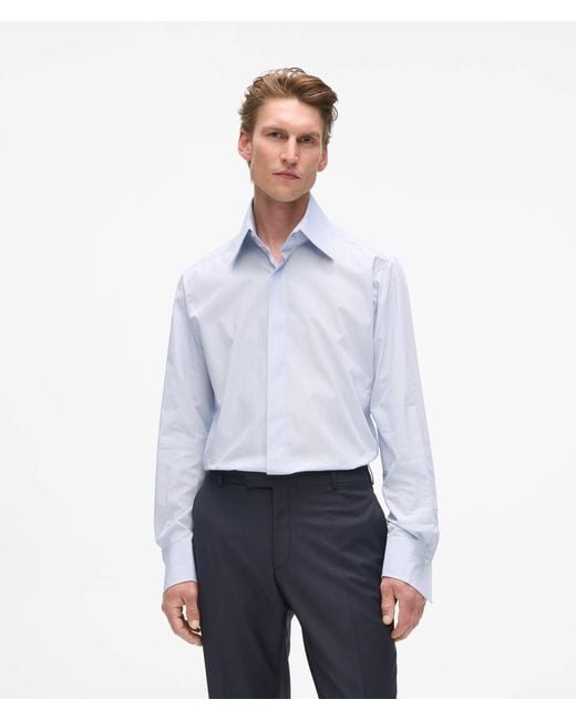 Karl Lagerfeld White Modern-Fit High-Stand Collar Shirt for men