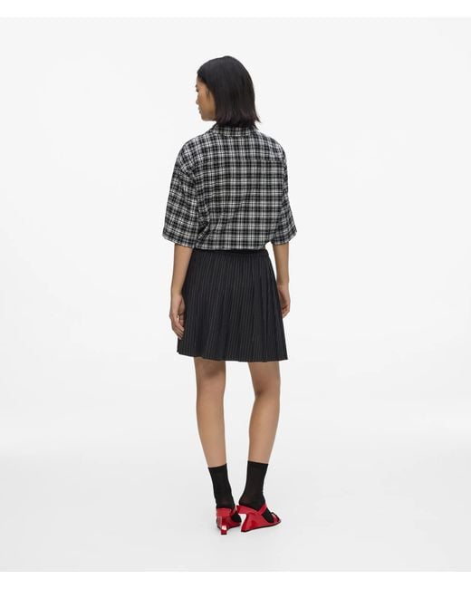 KL Jeans Black Pinstripe Pleated Mini Skirt