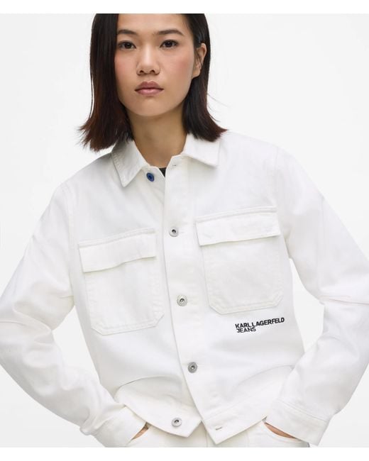 KL Jeans White Regular Denim Jacket