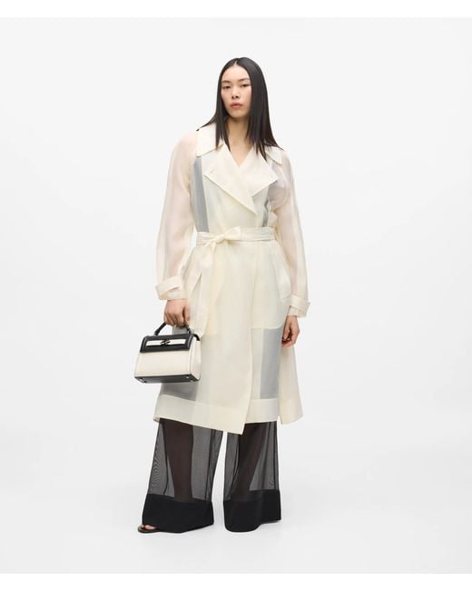 Karl Lagerfeld White Organza Trench Coat