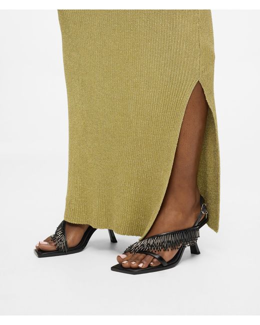 Karl Lagerfeld Black Karmel Fringe Heeled Slingbacks