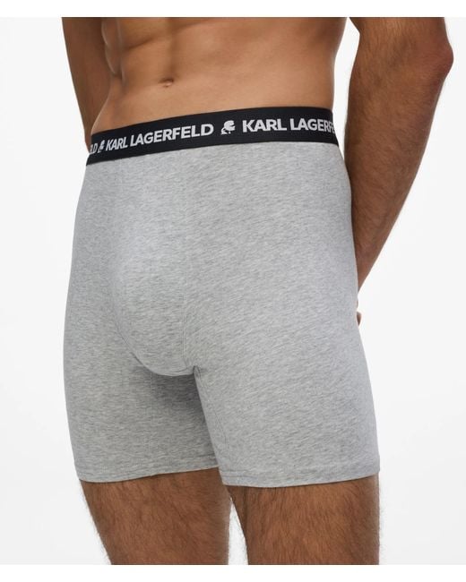 Karl Lagerfeld Black Logo Long Trunks – 3-Pack for men