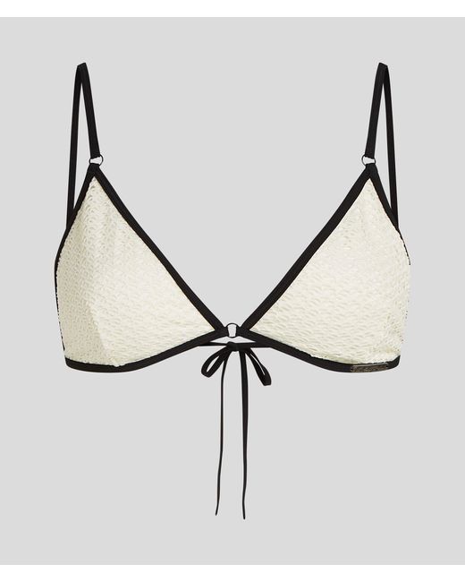 Karl Lagerfeld Brown Hotel Karl Crochet Triangle Bikini Top