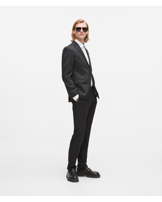 Karl Lagerfeld White Faux-Leather Detail Pants for men
