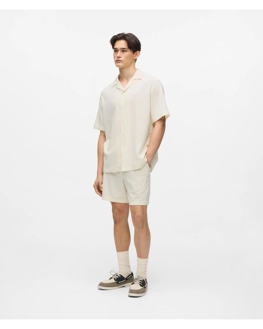 Karl Lagerfeld White Textured Short-Sleeved Shirt for men