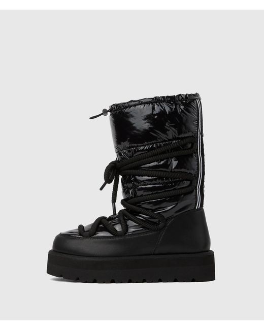 Karl Lagerfeld Black Skylar High-Leg Padded Boots