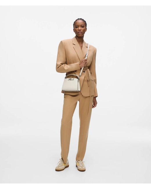 Karl Lagerfeld Natural K/Signature Mini Top Handle Bag