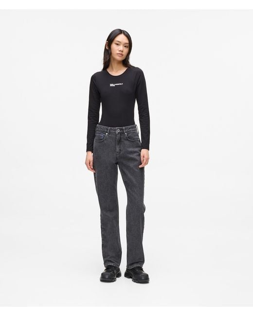 KL Jeans White High-Rise Straight Jeans