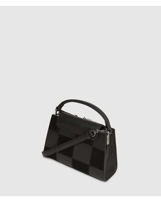 Karl Lagerfeld Black K/Signature Checkered Top Handle Bag