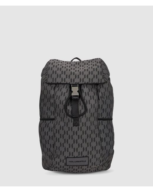 Karl Lagerfeld K/Monogram Rucksack Aus Ripstop, Herren, Größe in Gray für Herren