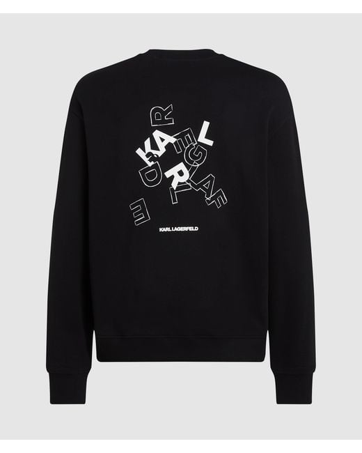 Karl Lagerfeld Black Logo Letters Sweatshirt for men